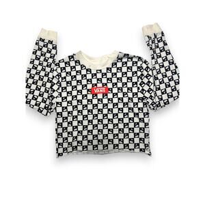 Vans Cropped Long Sleeve Checkerboard Design Size Small